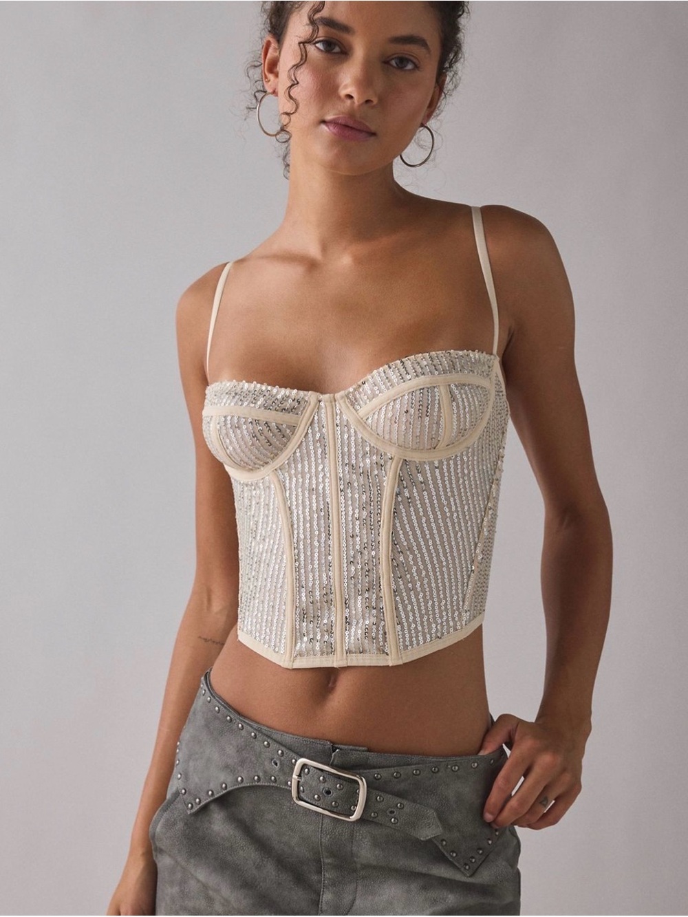 Urban Outfitters Sequin Corset Top Size S